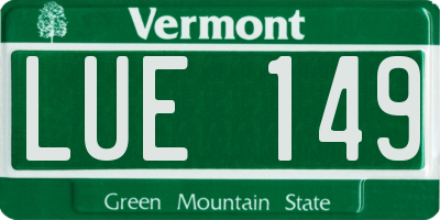 VT license plate LUE149