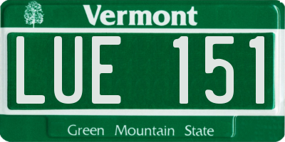 VT license plate LUE151