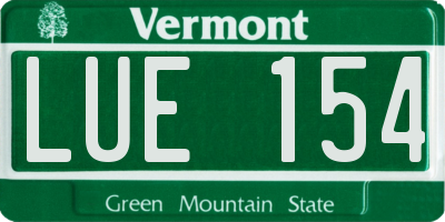 VT license plate LUE154