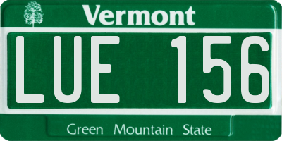 VT license plate LUE156