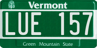 VT license plate LUE157