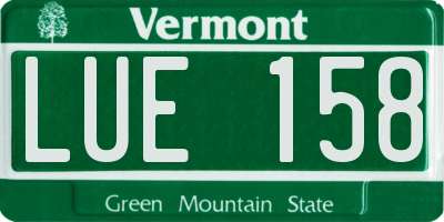 VT license plate LUE158