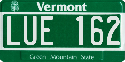 VT license plate LUE162