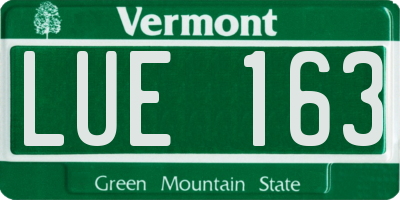 VT license plate LUE163