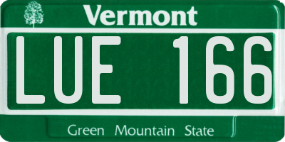 VT license plate LUE166