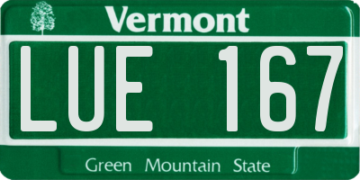 VT license plate LUE167