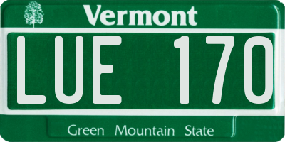 VT license plate LUE170