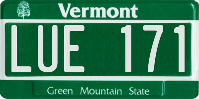 VT license plate LUE171