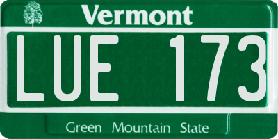 VT license plate LUE173