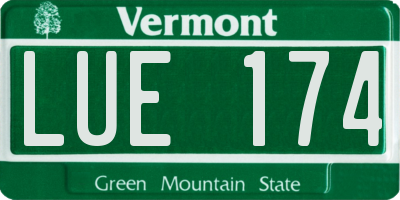 VT license plate LUE174