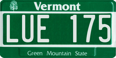 VT license plate LUE175