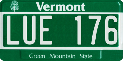 VT license plate LUE176