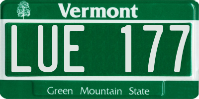 VT license plate LUE177
