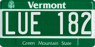 VT license plate LUE182