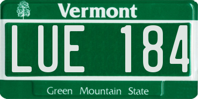 VT license plate LUE184