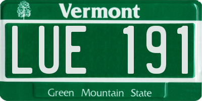 VT license plate LUE191