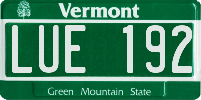 VT license plate LUE192