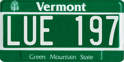 VT license plate LUE197