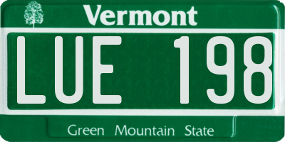 VT license plate LUE198