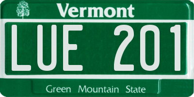 VT license plate LUE201
