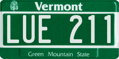 VT license plate LUE211