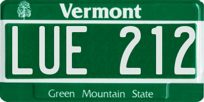 VT license plate LUE212