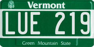 VT license plate LUE219