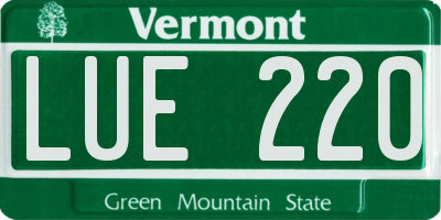 VT license plate LUE220