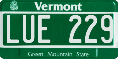 VT license plate LUE229
