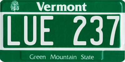VT license plate LUE237