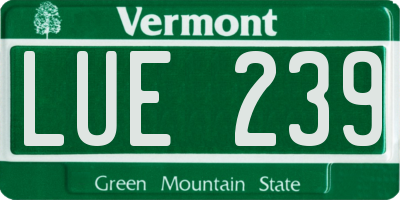 VT license plate LUE239