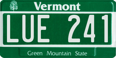 VT license plate LUE241