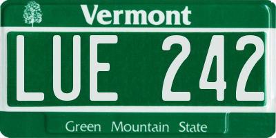 VT license plate LUE242