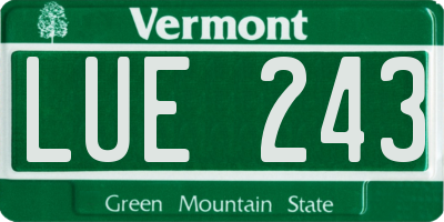 VT license plate LUE243