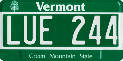 VT license plate LUE244