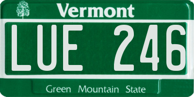 VT license plate LUE246