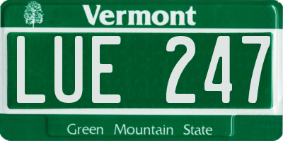 VT license plate LUE247