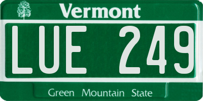 VT license plate LUE249