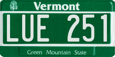 VT license plate LUE251