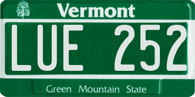 VT license plate LUE252