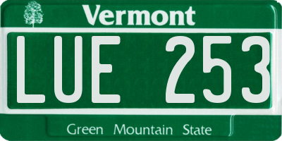 VT license plate LUE253