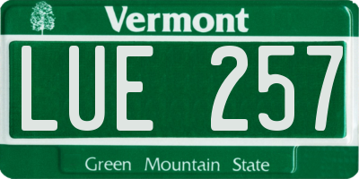 VT license plate LUE257