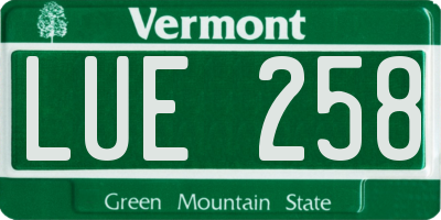 VT license plate LUE258
