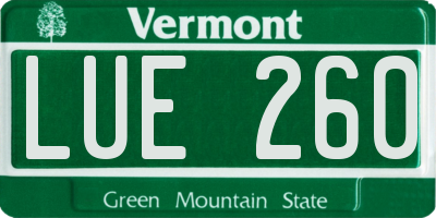 VT license plate LUE260