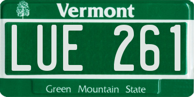 VT license plate LUE261