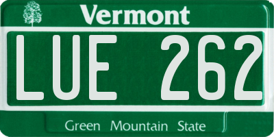 VT license plate LUE262