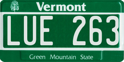 VT license plate LUE263