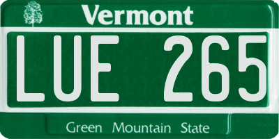VT license plate LUE265