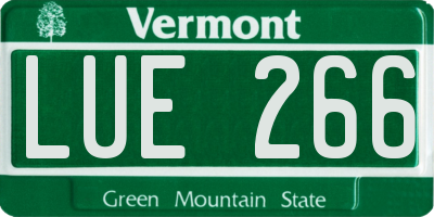 VT license plate LUE266