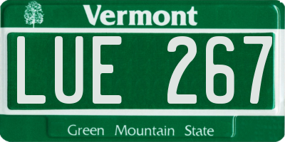 VT license plate LUE267